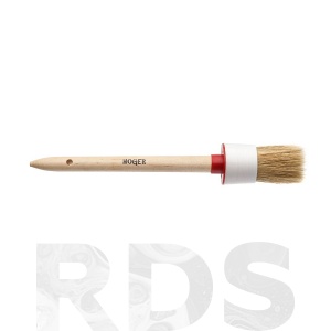 Кисть круглая, №4 (25мм), натуральная щетина, деревянная ручка, стандарт, "HOGER"/1010025 - фото