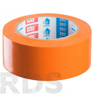 Лента малярная 48 мм х 33 м "SCLEY", PVC, оранжевая, гладкая - фото