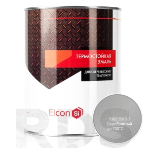 Термостойкая эмаль Elcon (до 700 градусов), серебристая, 0,8кг - фото