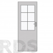 Дверь 2100х650х40 мм. серая (вставка стекло) "Ruswald" - фото