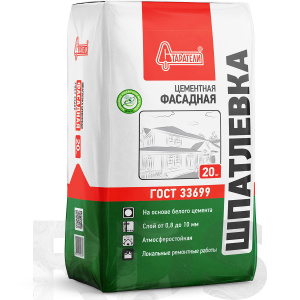 Шпатлевка цементная фасадная, 20 кг, Старатели