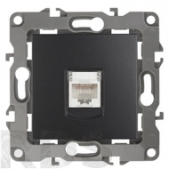 Розетка ЭРА информационная RJ45 антрацит 12-3107-05 - фото