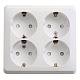 Розетка 4-я ЭТЮД 2К+З со шторками  белая РА16-208В Schneider Electric - фото