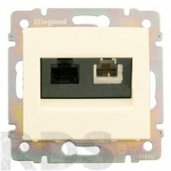 Розетка RJ45 + RJ11, сл. кость, Legrand Valena 695329 - фото