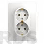 Розетка двойная  2К+З белая Schneider Electric Glossa GSL000124 - фото