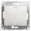 Выключатель 2-х клавишный с подсветкой Glossa белый GSL000153 Schneider Electric - фото