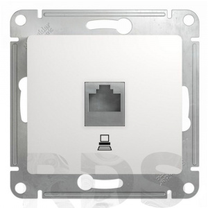 Розетка компьютерная RJ45 белая Schneider Electric Glossa GSL000181K - фото