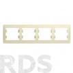 Рамка 4 поста Glossa бежевая GSL000204 Schneider Electric - фото