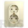 Розетка двойная 2К+3 бежевая Schneider Electric Glossa GSL000224 - фото