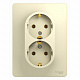 Розетка двойная 2К+3 бежевая Schneider Electric Glossa GSL000224 - фото