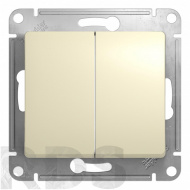 Выключатель 2-х клавишный Glossa бежевый GSL000251 Schneider Electric - фото