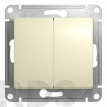 Выключатель 2-х клавишный Glossa бежевый GSL000251 Schneider Electric - фото