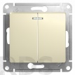 Выключатель 2-х клавишный с подсветкой Glossa бежевый GSL000253 Schneider Electric - фото