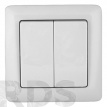 Выключатель 2-х клавишный Хит белый VS56-234-B Schneider Electric - фото