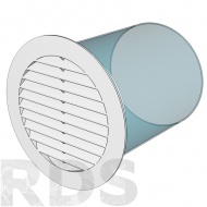 Решетка вентиляционная круглая D200, вытяжная с фланцем D150 / 15РК - фото 2