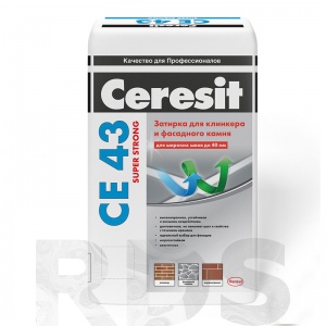 Затирка высокопрочная CERESIT CE43, серая, 25кг - фото