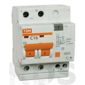Дифференциальный автомат АД12 2Р 50А 30мА TDM SQ0204-0020 - фото