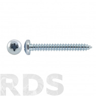 Шуруп с полусферической головкой DIN7981 3.9x19 поктытие цинк - фото