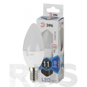 Лампа светодиодная ЭРА B35, 11Вт, нейтральный белый свет, E14 - фото
