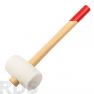 Киянка резиновая белая, деревянная ручка 70 мм (680 гр) - фото