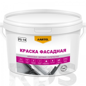 Краска фасадная ARTEL FS-14, супербелая, 14 кг - фото