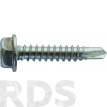 Винт сверлоконечный, шестигранная головка, с прессшайбой для алюминия, DIN 7504 А2 K, 6,3x25 - фото
