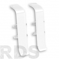 Соединитель для плинтуса 55 мм, "Деконика" (2 шт.), 001-0 белый глянцевый - фото