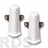 Угол наружный (внешний) с крепежом для плинтуса 55мм "Деконика" (2шт. во флоупак), 255 Ясень бьянко - фото