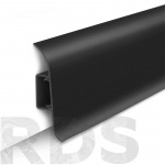 Плинтус напольный с центральной планкой 55 мм, 2,2 м, "Идеал Классик", 007 черный - фото