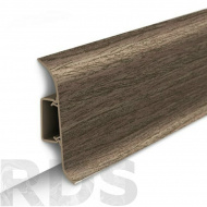 Плинтус напольный с центральной планкой 55 мм, 2,2 м, "Идеал Классик", 292 орех миланский - фото