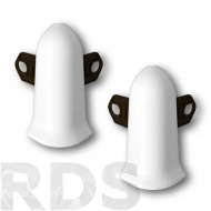 Угол наружный (внешний) с крепежом для плинтуса 70мм "Идеал Классик" 001 Белый - фото