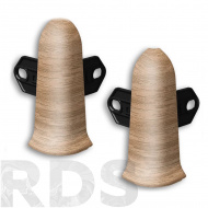 Угол наружный (внешний) с крепежом для плинтуса 70мм "Идеал Классик" 203 Дуб беленый - фото