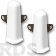 Угол наружный (внешний) с крепежом для плинтуса 70 мм, "Деконика" (2 шт.), 001 белый - фото