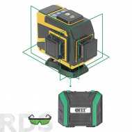 Нивелир лазерный, дальность 20 м, 3 плоскости 360 °, зеленый луч, FIT - фото